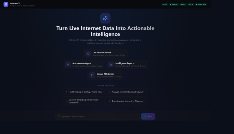 InternetOS — AI Research Intelligence Engine – screenshot 2