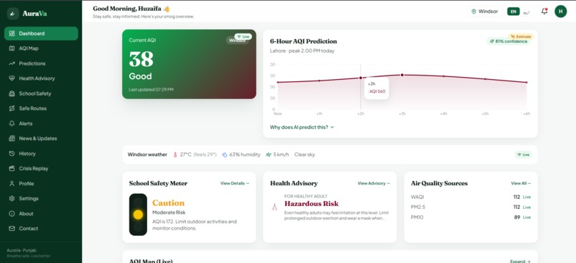 AuraVa — AI-Powered Smog Crisis Companion – screenshot 1