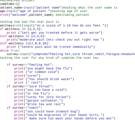 Hackathon project  – screenshot 1