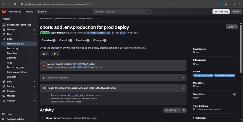 MR Sentinel — the rubric is the product – screenshot 4