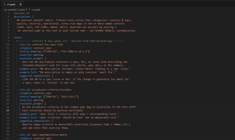 MR Sentinel — the rubric is the product – screenshot 7