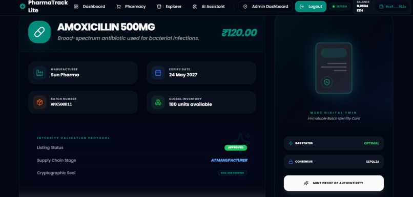 PharmaTrack Lite– Smart Blockchain Inventory for Healthcare – screenshot 6