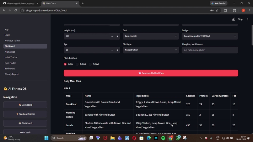 AI-GYM-APP – screenshot 9