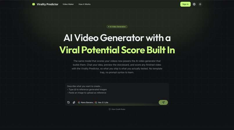 AI Video Generator with Virality Prediction – screenshot 1