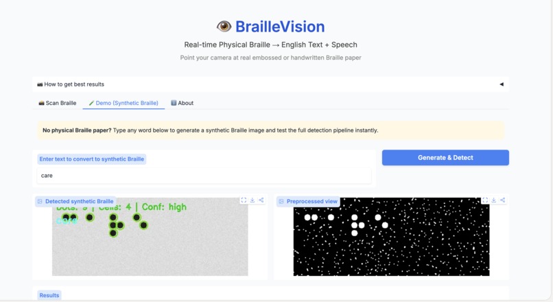 BrailleVision — Physical Braille to English – screenshot 1