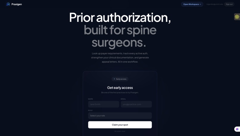Praxigen – screenshot 1