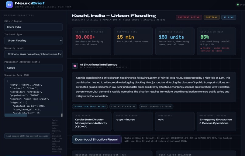 NeuraBrief: AI-Driven Command & Crisis Intelligence Platform – screenshot 2