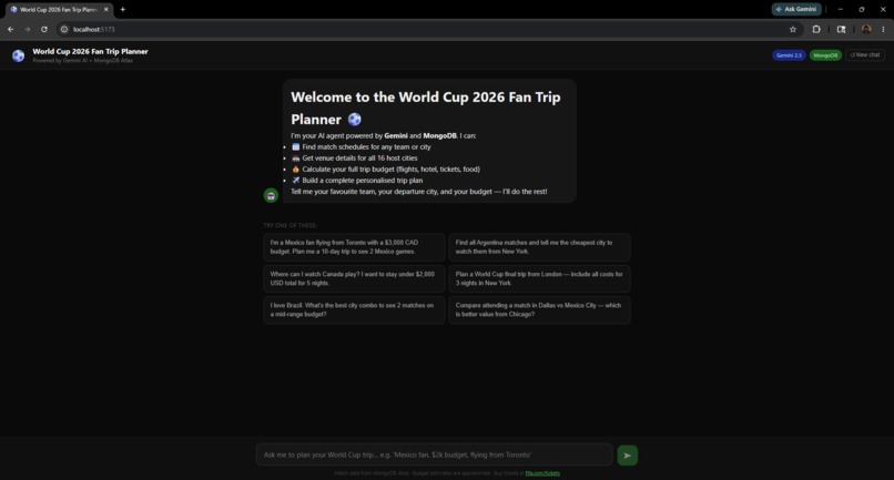 World Cup 2026 Fan Trip Planner Agent – screenshot 2