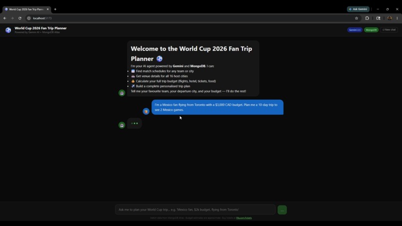 World Cup 2026 Fan Trip Planner Agent – screenshot 1