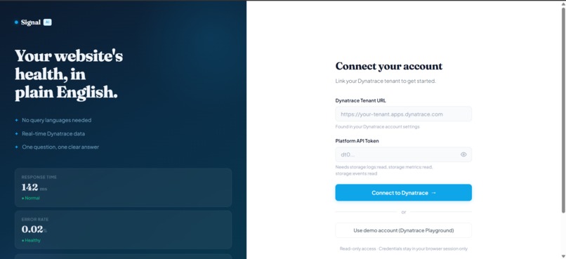 Signal AI - Plain-English Observability Agent – screenshot 1