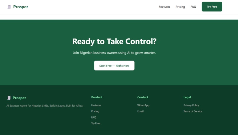 Prosper AI: AI Business Agent for Nigerian SMEs – screenshot 1