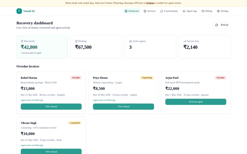Vasool AI – screenshot 6