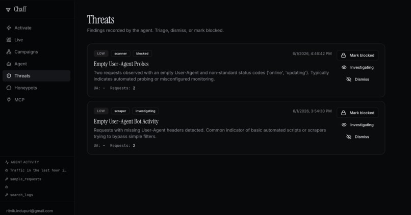 Chaff - Autonomous Bot Defense – screenshot 4