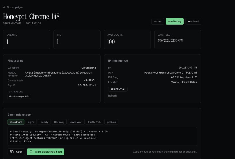 Chaff - Autonomous Bot Defense – screenshot 5