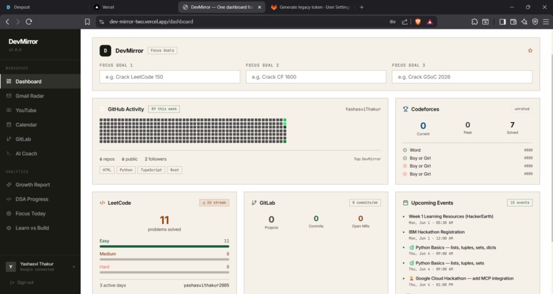 DevMirror – screenshot 1