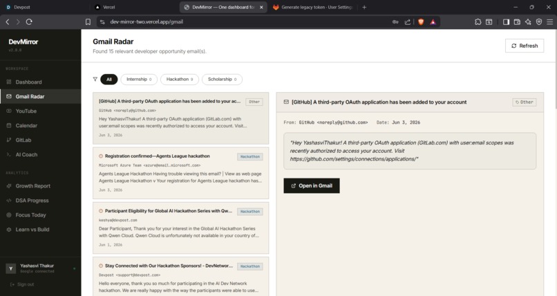 DevMirror – screenshot 2