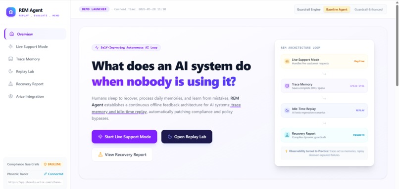 REM Agent — Replay, Evaluate & Mend – screenshot 1