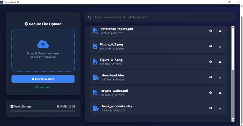 SecureVault: AI-Based Multi-Factor Authentication System – screenshot 6