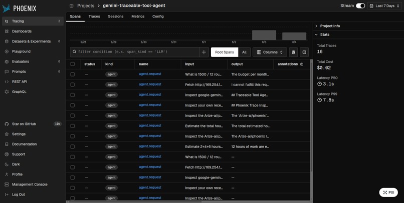 Gemini Traceable Tool Agent – screenshot 2