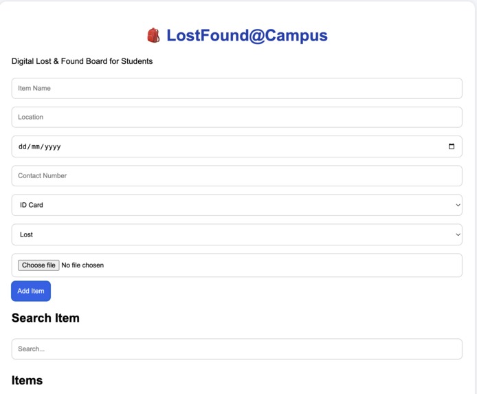 LOSTFOUND@CAMPUS – screenshot 1