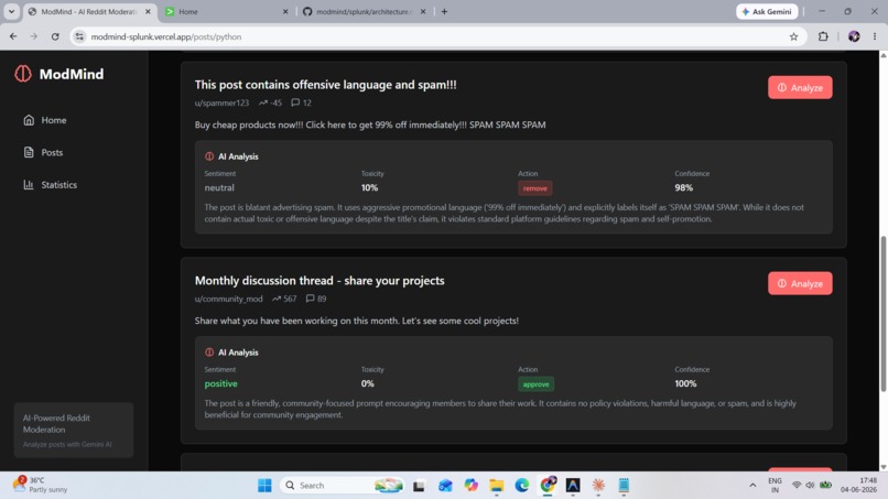 ModMind - Agentic Reddit Security Operations – screenshot 1
