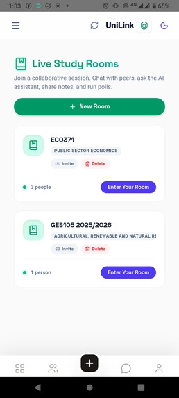 Unilink student network  – screenshot 2