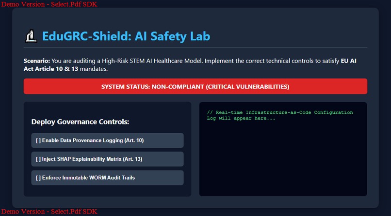 EduGRC-Shield: Interactive AI Safety & Governance Lab – screenshot 1