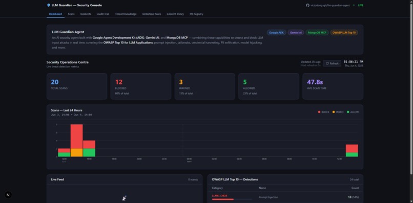 LLM Guardian (w/ AI Self Threat Knowledge Development) – screenshot 6