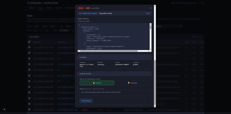 LLM Guardian (w/ AI Self Threat Knowledge Development) – screenshot 9