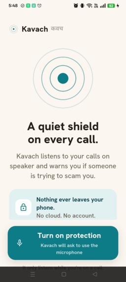 Kavach (कवच) — the offline scam-call shield – screenshot 4