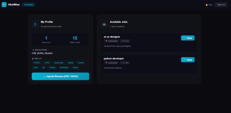 Hirewise – screenshot 2