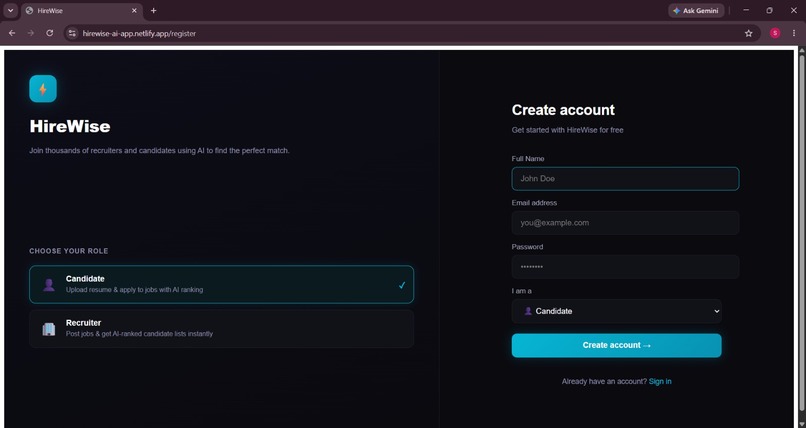 Hirewise – screenshot 1