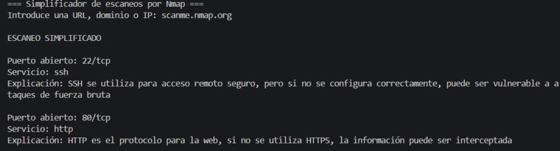 Nmap simplifier – screenshot 1