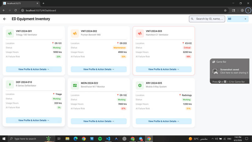 Smart Medical Equipment Lifecycle Management System – screenshot 4
