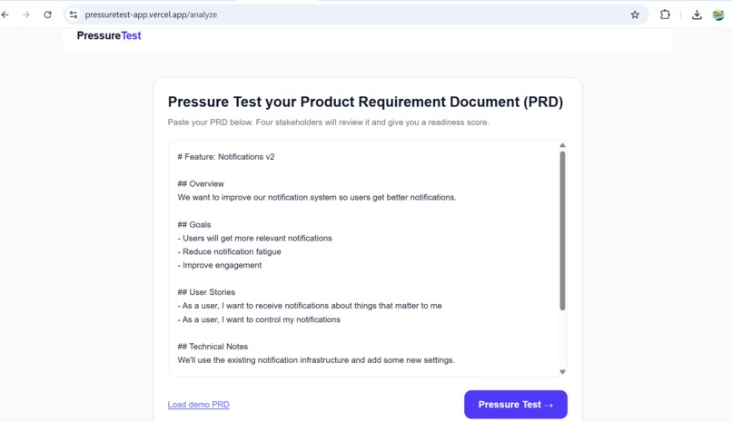 PRD Pressure Test – screenshot 2