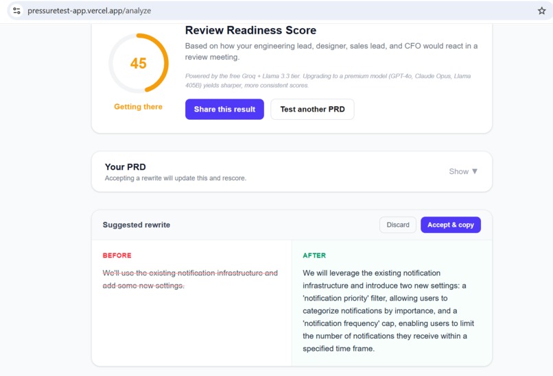 PRD Pressure Test – screenshot 4