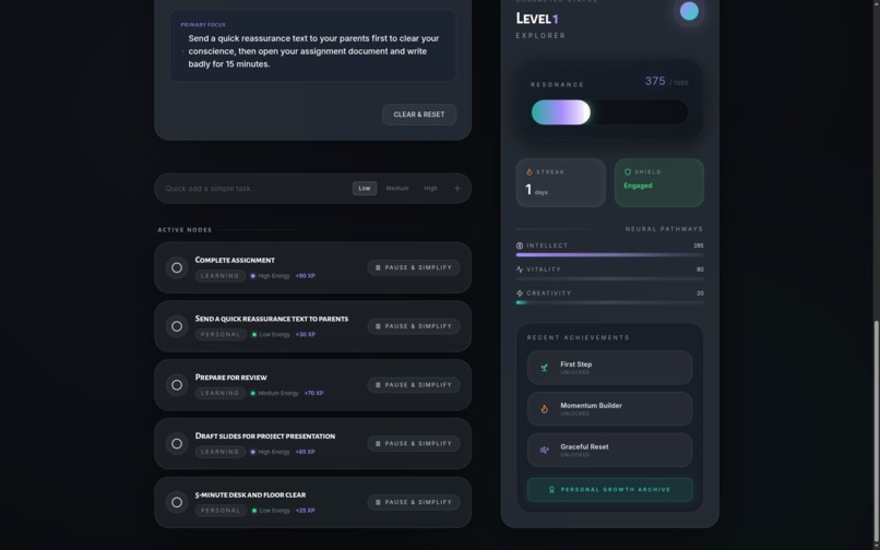 MomentumOS – screenshot 2