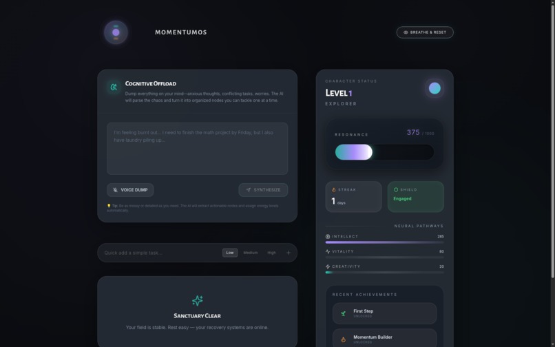 MomentumOS – screenshot 1