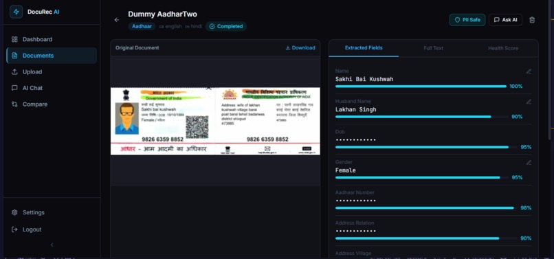 DocuRec AI — Intelligent Indian Document Processing – screenshot 4