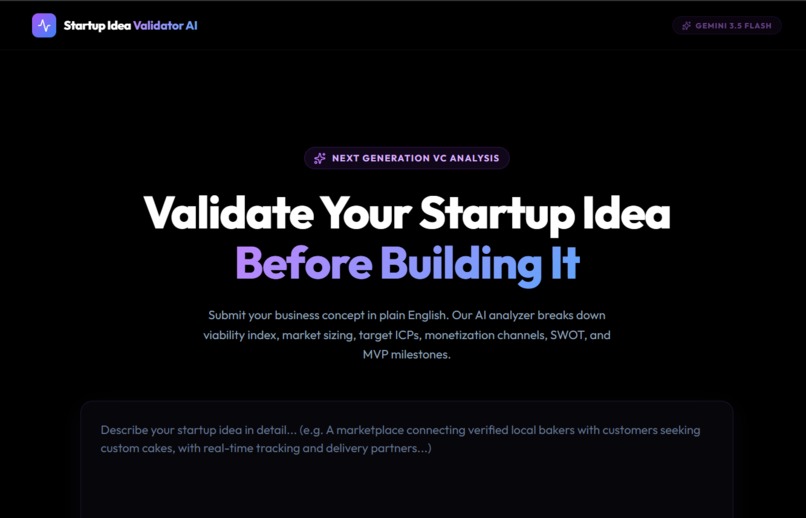 Startup Idea Validator – screenshot 1