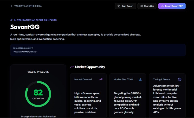 Startup Idea Validator – screenshot 2