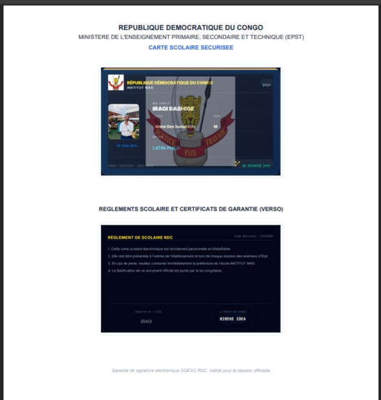 GESTION DES ECOLES SECONDAIRES AU CONGO / SGESC – screenshot 1