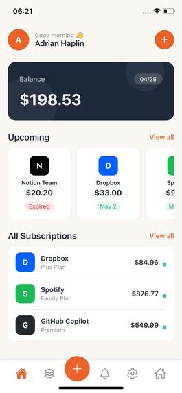 Subscription-Tracker – screenshot 1