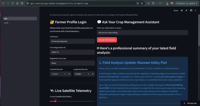 Agri-Sensing hub – screenshot 1