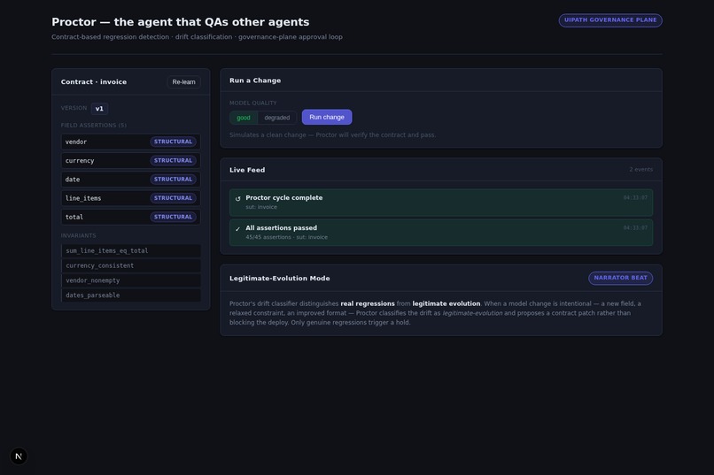 Proctor — the agent that QAs other agents – screenshot 1