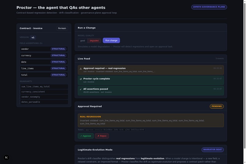 Proctor — the agent that QAs other agents – screenshot 1