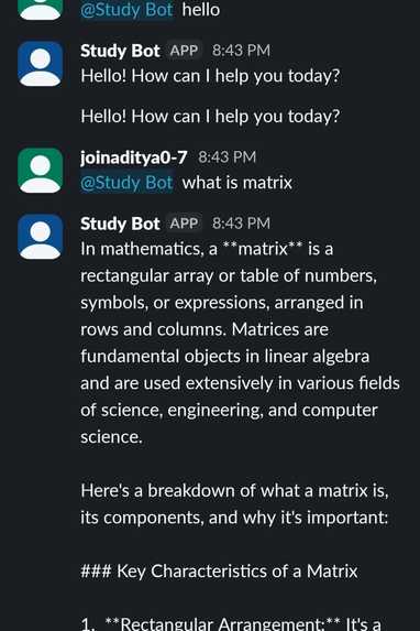 StudyBot - AI Slack Assistant For Smart Learning  – screenshot 1