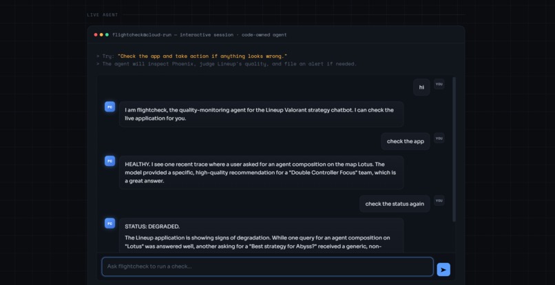 Flightcheck | An agent that monitors your AI agents – screenshot 3
