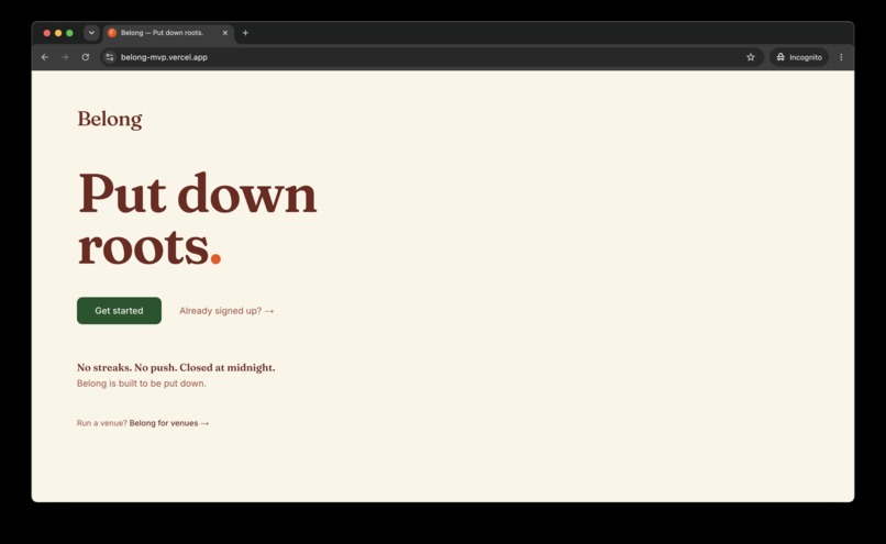 Belong – screenshot 1
