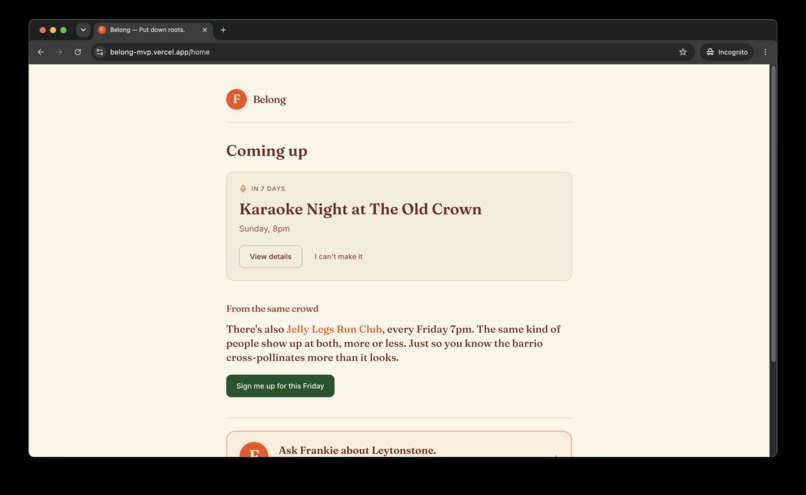 Belong – screenshot 3